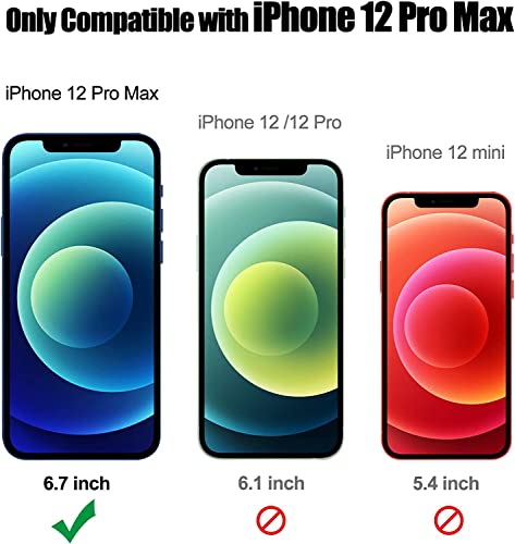 NGB Designed for iPhone 12 Pro-Max Case, Pink/Aqua | Glitter Liquid Sparkle Cute Cover for Women Girls Kids | with Tempered Glass Screen Protector & Ring Holder & Wrist Strap