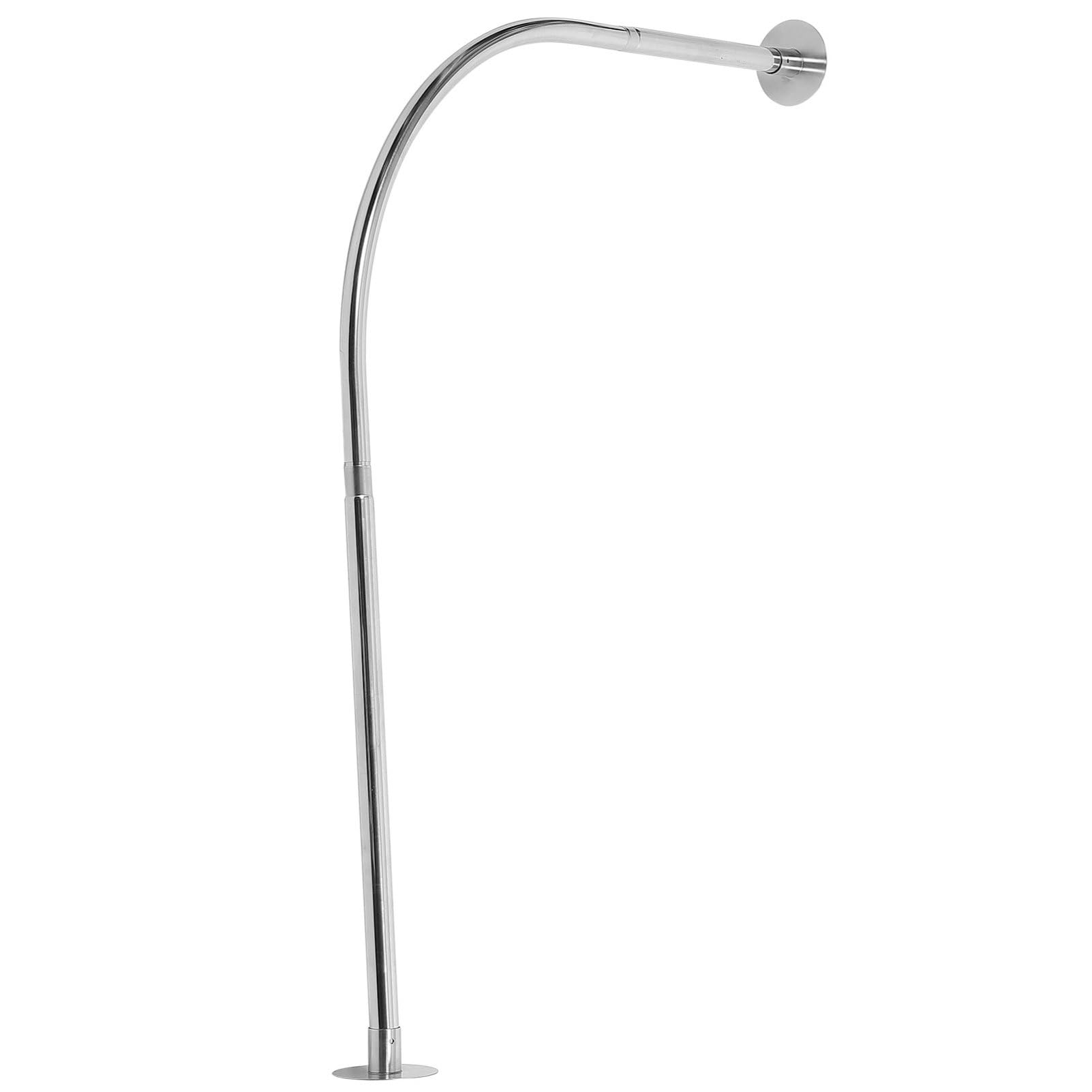 Inoxidable Barra Plata Extensible Ducha Curva de Acero