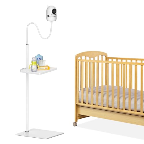 Image of Yususipa Adjustable Height Baby Monitor Floor Stand for Hello Baby Monitor Stand HB6550/HB65/HB66/HB248 - Flexible Floor Monitor Stand for Hellobaby Baby Camera Stand with 360° Flex Gooseneck