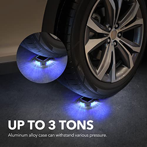 Agptek Solar Driveway Lights Solar Deck Lights 16 Pack, 2 Color Modes Dock Lights Marine Outdoor Waterproof Led Solar Driveway Marker Lights For Sidewalk, Pathway, Yard, Step (Blue Light/Cool White) #TOP3