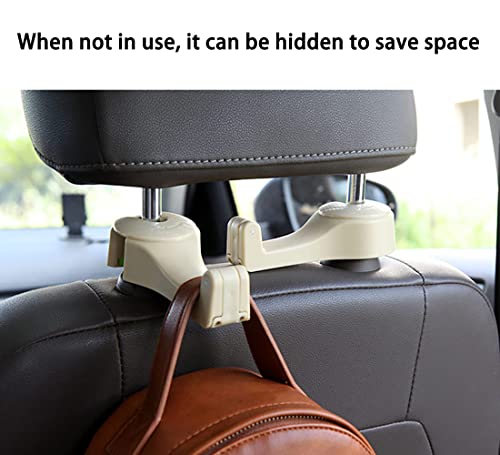 Dwarfoo 2 Pack 2 In 1 Car Seat Hooks With Phone Holder, Universal Multifunctional Car Vehicle Back Seat Headrest Mobile Phone Holder Hanger Holder Hook For Bag Purse Cloth Grocery #TOP3
