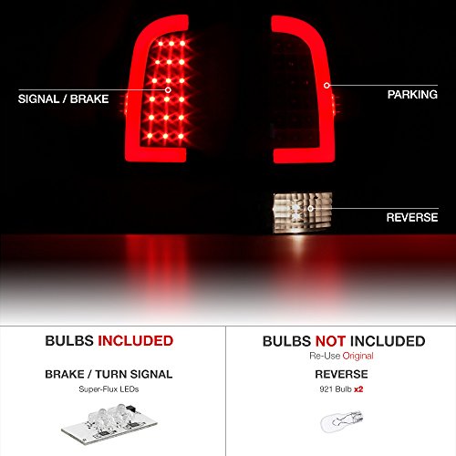 VIPMOTOZ Neon Tube LED Tail Light Lamp Assembly For 2005-2015 Toyota Tacoma - Matte Black Housing, Smoke Lens, Driver and Passenger Side