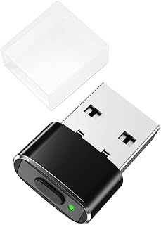 Mouse Jiggler Undetectable Mini with Switch Button, Portable Wireless USB Mouse Mover Work from Home with 3 Jiggle Mode Plug & Play, Clicker Keeps Device Active Prevent Sleep,Black