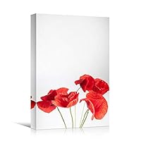 Canvas Wall Art Red Flower Portraiture Colorful Floral Multicolor Photography Portrait Romantics - 12x18 inches