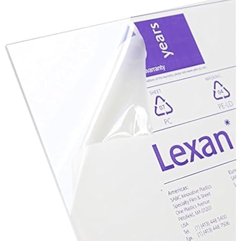 Lexan Sheet - Polycarbonate - .236" - 1/4" Thick, Clear, 12" x 12" Nominal Cover