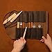 Tourbon Full Leather Knife Roll Carving Tool Organizer Craft Carrier Storage Bag Case with 10 Slots