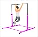 Pro-Gymnastics Expandable Gymnastics Kip Bar Horizontal Bar Junior Gymnastic Training High Bar Asymmetric Bar 13 Level Height Adjustable 3 to 5 FT Cushioned Bar & Curved Legs (Pink)