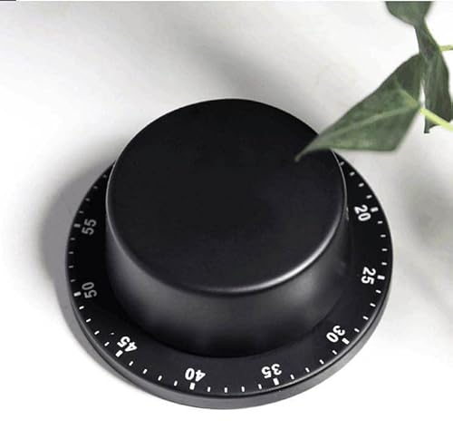 10pcs Stainless Steel Kitchen Timer with Magnetic Base Manual Mechanical Cooking Timer Countdown Cooking Tools(Black)