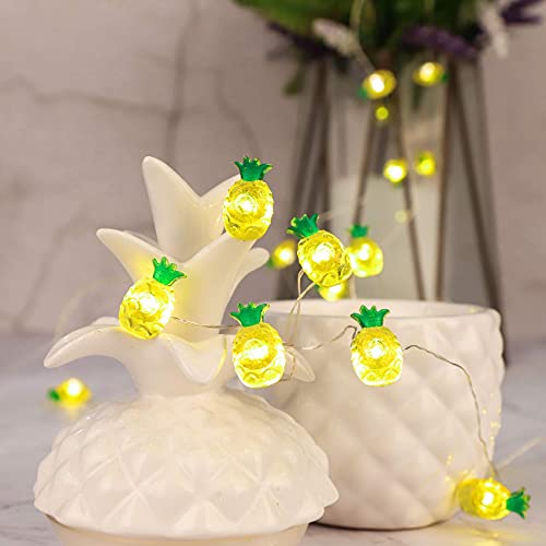 Flavcharm Pineapple String Lights 10Ft 30Leds Battery Operated Lights With Remote Fruit Led Lights Usb Plug In Fairy Lights For Summer Room Decor Wedding Hawaiian Party thumb #6