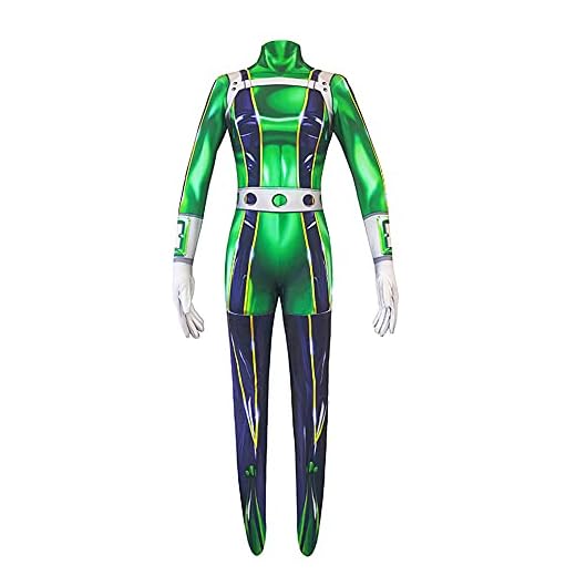 Zhongkaihua My Hero Academia - Disfraz de anime para cosplay de Asui Tsuyu, traje de batalla, disfraz de Halloween, carnaval, unisex, para adultos y niños