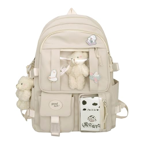 HuiYStar Sac à Dos D'école Kawaii pour Filles et Femmes,Joli Sac à Dos Esthétique avec épingle...