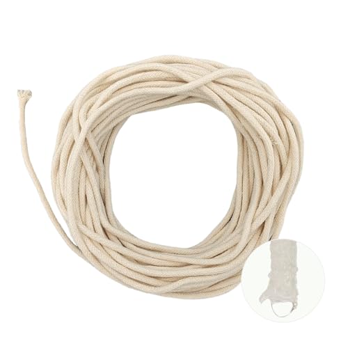 Acoeitl 49.2 feet 1/6 Inch Natural White Self Watering Wick Cord Automatic Watering Cotton Rope System Hydroponic Wicking for Vacation Plant Care Capillary Wicks for Self Watering Planters and Pot