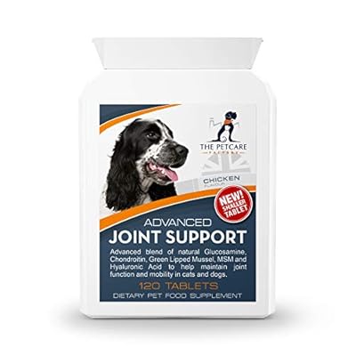 Advanced Joint Support Supplement For Dogs, With Powerful Glucosamine, Chondroitin, Green Lipped Mussel, MSM, Curcumin & Hyaluronic Acid, Human Grade Ingredients, 120 Tablets, UK Manufactured