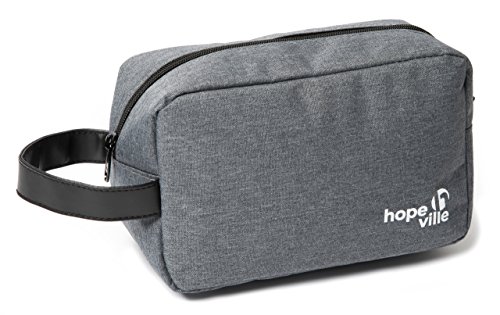 HOPEVILLE Kulturbeutel, leichte und hochwertige Kulturtasche, Kosmetiktasche für Damen und Herren für die Reise, Ausflug und Sport (Grau) Cover
