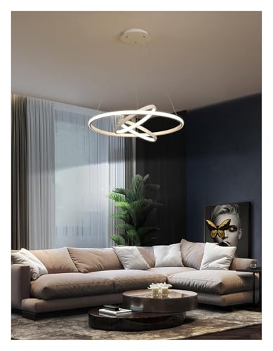 Lustre table à manger rond dimmable télécommande plafonnier personnalisé QYYZTQY - 4