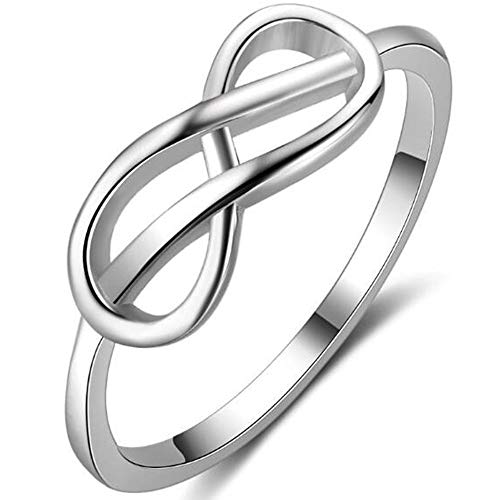 Jude Jewelers Stainless Steel Infinity Heart Love Propose Valentine Anniverary Promise Wedding Ring (Silver, 7)
