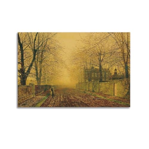 Art classique Grimshaw toile imprimé In Autumn's Golden Glow 50x75