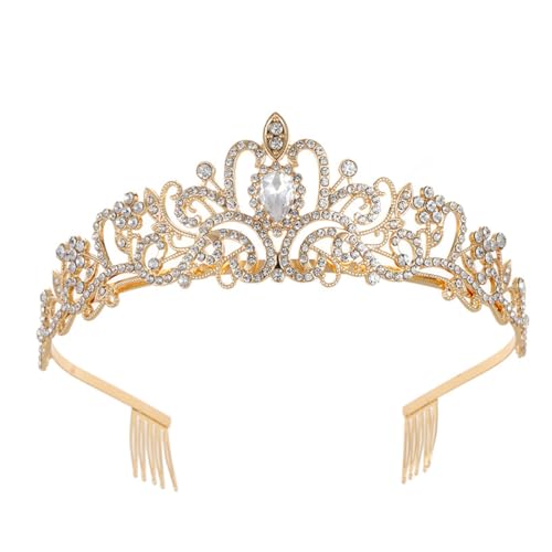 Yuannee Couronne Princesse en Strass Cristal, Diadème Élégant et Tiara Éclatante pour Mariage et Anniversaire Accessoire Féminin et Enfant