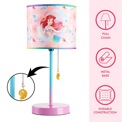 Image of Idea Nuova Little Mermaid Ariel Stick Table Lamp for Kids with Pull Chain