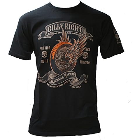 Billy Eight Original Racer Mens T-Shirt - Black - Biker, Rocker, Rock-a-Billy USA (XX-Large 46") Cover
