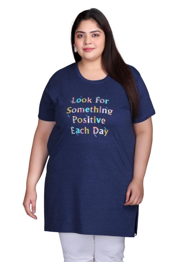 Image of In Love Women's Plus Size Printed Cotton Long-Line T-Shirt with Pocket