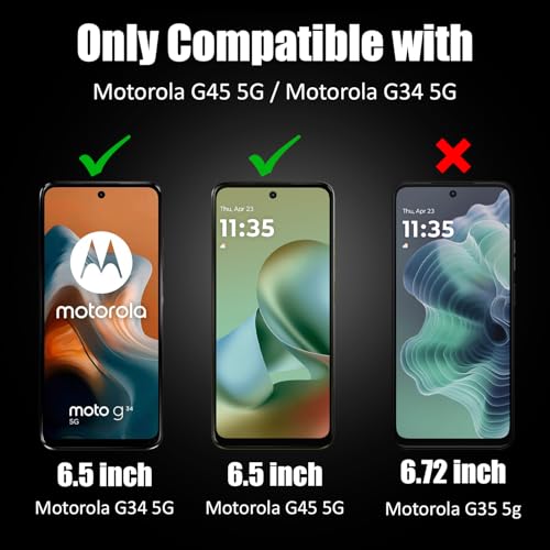 Image of AIBEX Military-Grade Tempered Glass Screen Protector Compatible for Motorola Moto G34 5G / Motorola Moto G45 5G with Edge to Edge Coverage and Easy Installation kit