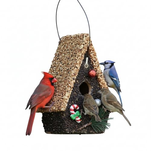 Seeded Birdhouse Birdseeded Bird House Wood Wren Bird Houses Covered with Wild Birdfood Bird Feeders for Outside Hanging A Frame Birdhouses