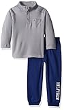 Tommy Hilfiger Boys' 2 Piece Fleece Half Button Top and Pants Set
