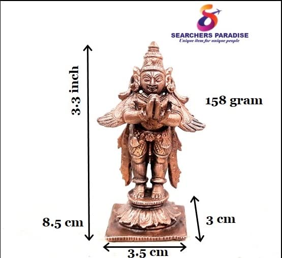 Image of Copper Idols, 8.5 cm, Copper Handmade Standing Garudar 158 gram, Patina Antique Finish, Pack of 1 Piece