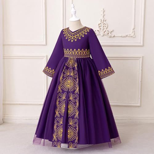 Muslim Girls Abaya Long Sleeve Prayer Dress Middle East Muslim Dubai Robe 2025 Ramadan Eid Eid Kaftan for 4-8 Years2