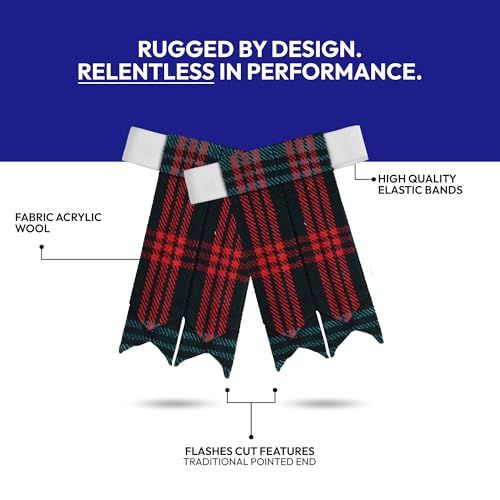 Image of Scottish Tartan Kilt Flashes with Elastic Adjusters