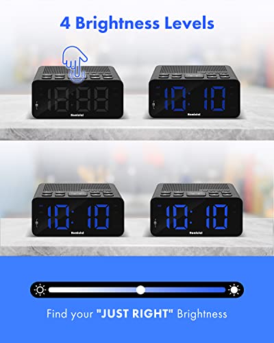 Homicial H251 Digital Alarm Clock Radio With Am/Fm Radio, Multi-Colors 1.4 Inch Led Digits, Preset, Sleep Timer And Clear Display With Dimmer For Bedroom Bedside, Battery/Plug-In Powered thumb #3