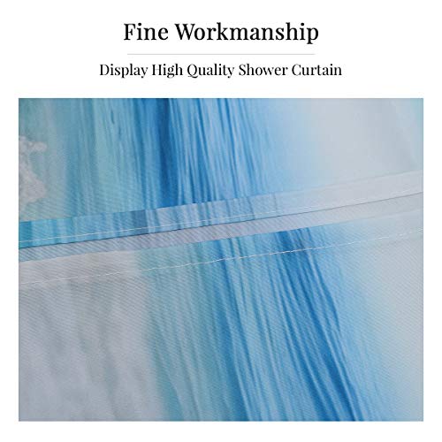 Beach Shower Curtain Washable, Ocean Bath Curtain Seaside Seashells Starfish Print Fabric Decorative Shower Curtains For Bathroom,Coastal Ocean Bathroom Decor Shower Curtain72X 72Inch, Blue And Beige #TOP6