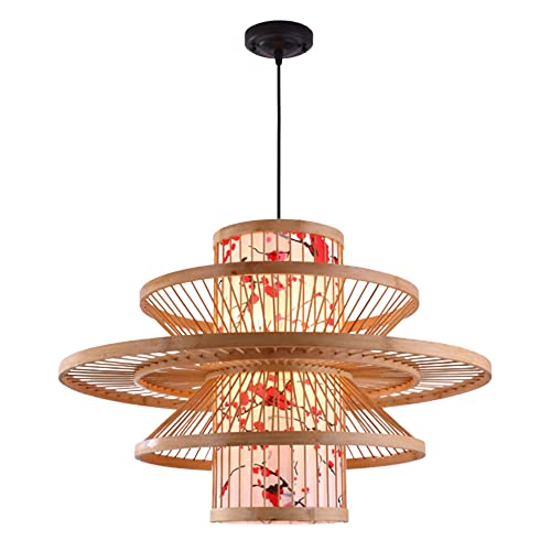 Lustre en osier tressé à la main de haute qualité style suspension fleur YangRy