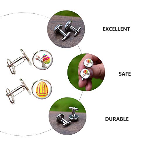 SOIMISS Páscoa Páscoa Coelho de Vidro Abotoaduras para Homens Marido Pais Abotoaduras Jóias Dia Dos