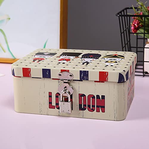 Scatola portaoggetti in latta con coperchio e