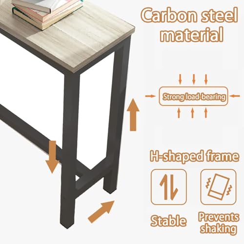 Mesa de pub alta resistente con patas de metal para comedor 7