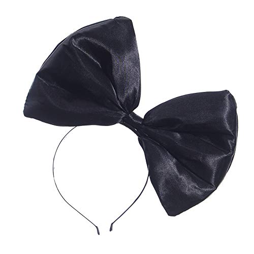 Bow Headband Bowknot Hair Bands Big Bow Halloween Hair Hoop Women Girls Bow Hairband Party Decoration Headdress Cosplay Costume Headwear Handmade Headpiece Christmas Hair Accessories 1 Pack Black #TOP4