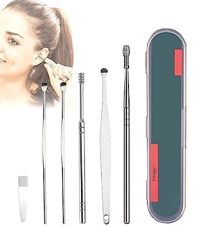 6 Pcs Earwax Removal Kit Stainless Steel Ear Cleaning Tool Set, Reusable Ear Pick Ear Cleaner Kit with Spiral Ear Curette, Ear Spoon & Safe Ear Care Tools for Adults & Family Home Use-image-25