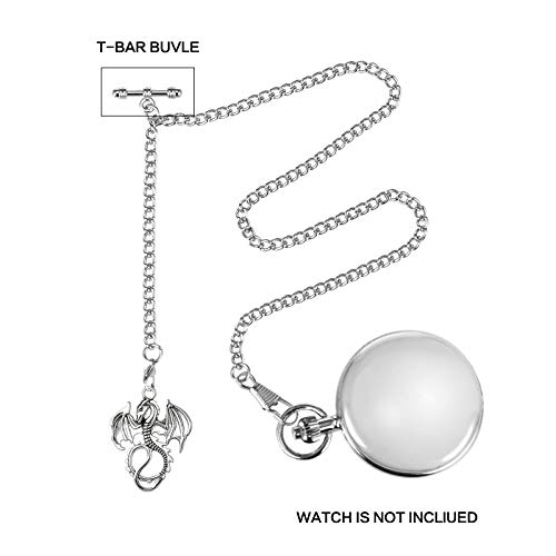 Reloj de bolsillo TREEWETO de alta calidad con colgante de dragón y cadena doble Albert 5
