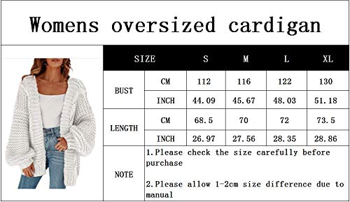 Remikstyt Womens Chunky Cardigan Cable Knit Oversized Open Front Cardigan Sweaters Grey #TOP1