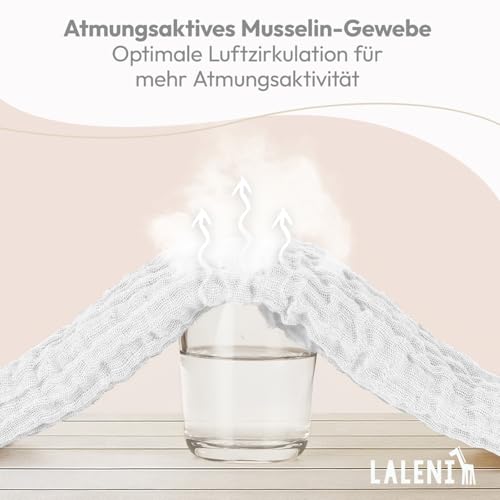 Laleni Spucktücher Baby im 10er Set aus Reiner Baumwolle - schadstofffreie Mulltücher weich 70x70 - saugstarke Mussellintücher Baby - Musselin Tuch als Mullwindel - waschbare Mulltücher - Weiß 6