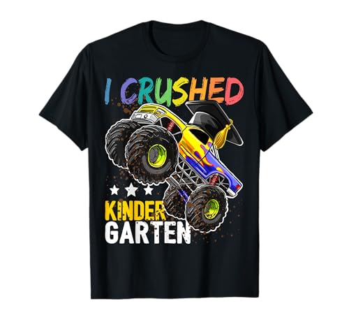 I Crushed Kindergarten Monster Truck Graduation Gift Boys T-Shirt Small