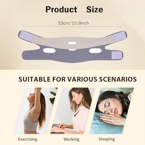 MASIKA Alça de queixo para dormir, máscara em V, alça de elevação de queixo em V, exercitador de man