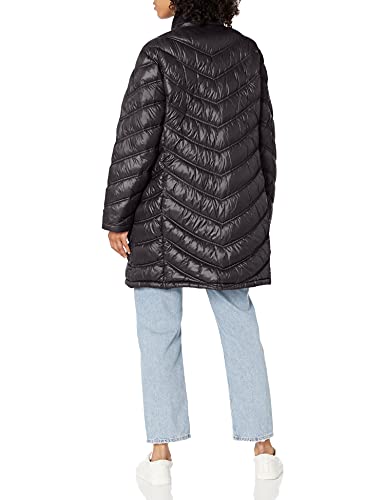 Calvin Klein Women's Chevron Quilted Packable Down Jacket (Standard And Plus), Black, Medium #TOP1