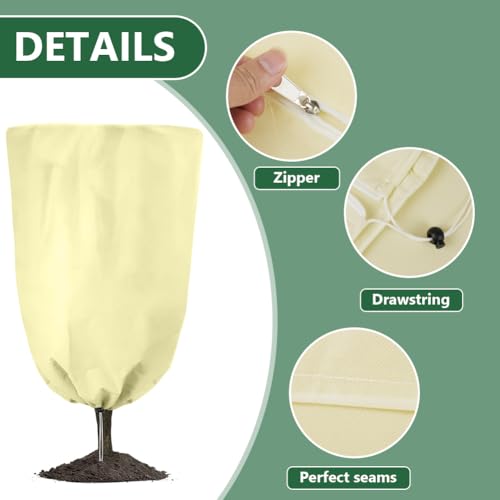 OFFCUP Plant Fleece Frost Protection Cover, 2pcs 60GSM 120×180cm Garden Fleece Frost Protection with Zip - Image 3