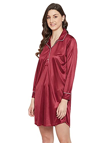 Clovia Women's Satin Satin Button Down Short Nighty - Image 3