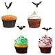 24stk Cupcake Topper Fledermaus, Premium Fledermaus Cupcake Aufsätze Lustige Geburtstagskuchen Party Dekorationen für Babyparty Halloween Party Dekor