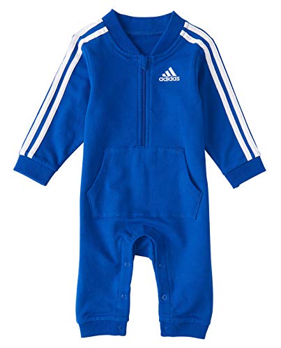 adidas Baby Boys' and Baby Girls Long Sleeve Hooded Coverall (Royal Blue Track, 9 Months)