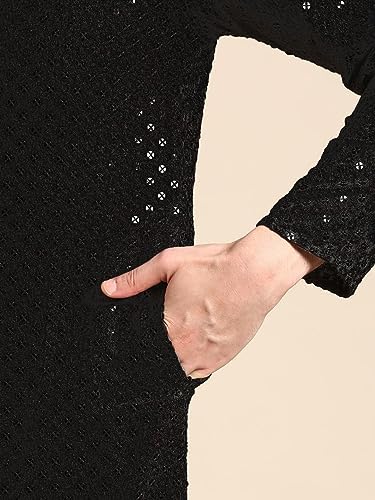 Image of Rajubhai Hargovindas Men Chikankari and Sequin Work Kurta